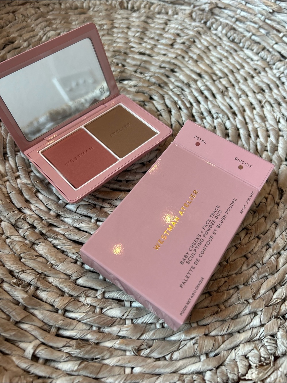 New Westman Atelier Baby Cheeks + Face Trace Sculpting Powder Duo Petal Biscuit - Picture 3 of 4